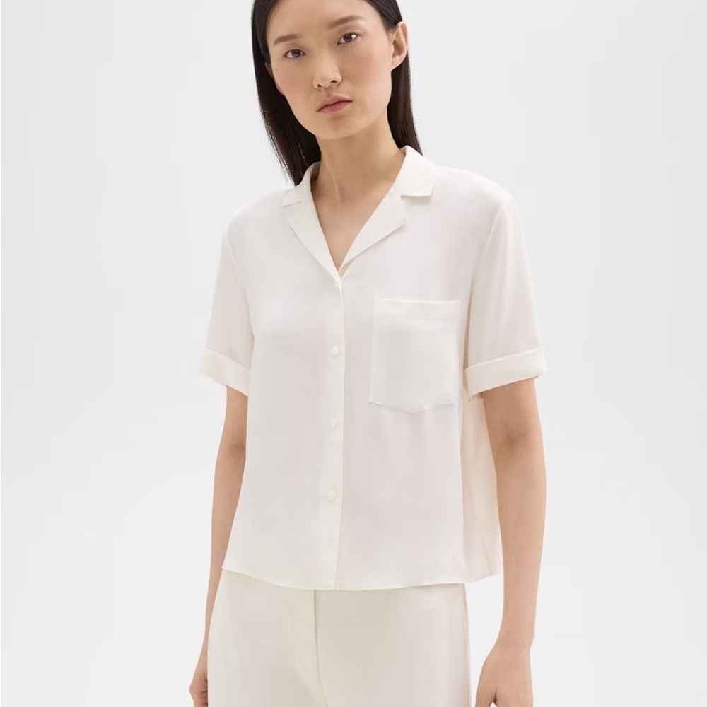 NWT Theory Silk Georgette Shirt